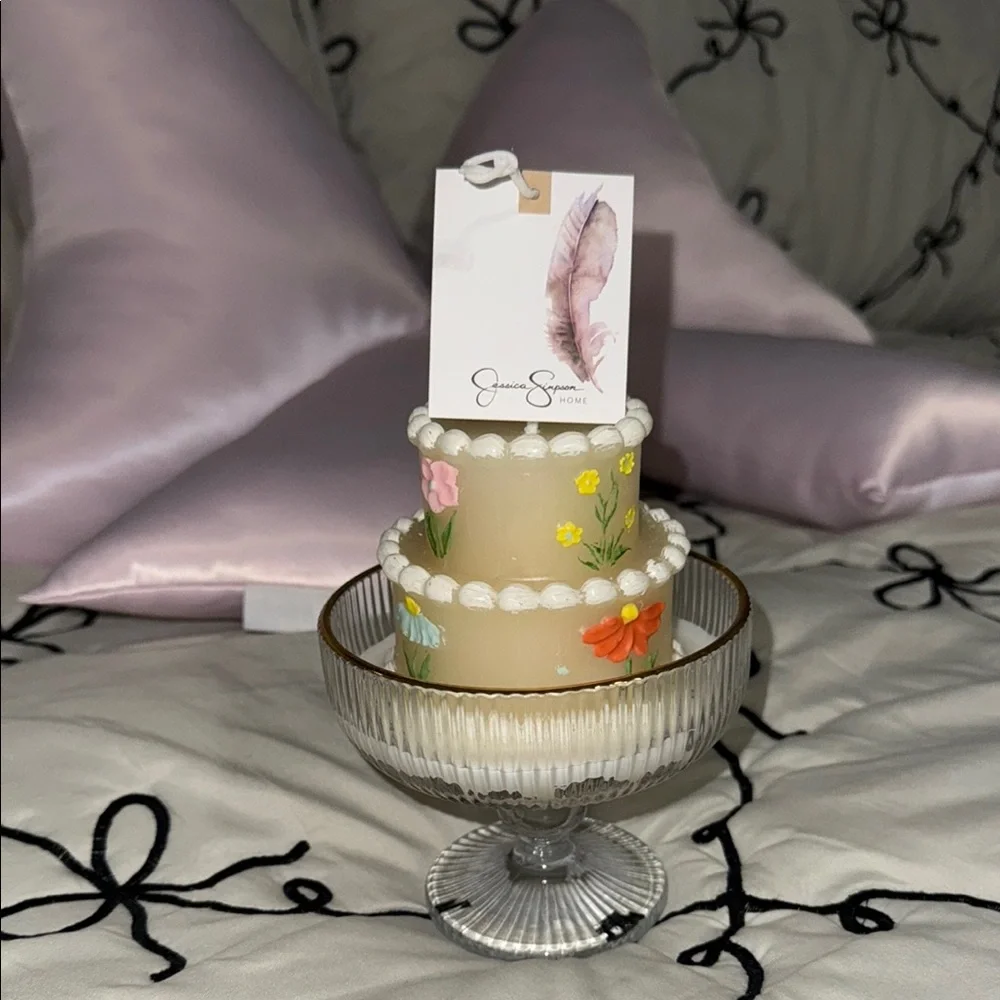 Floral Cream Candle Set